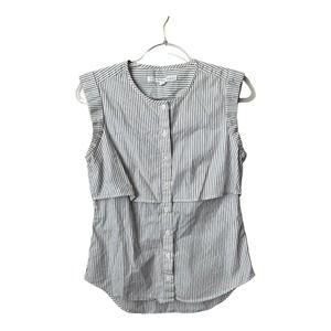 Veronica Beard Black and White Striped Blouse